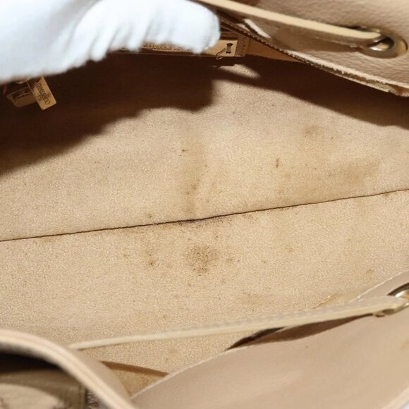 Jimmy Choo Hand Bag Leather Beige Gold Auth bs28764 - Picture 10 of 16